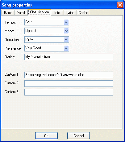 Song properties - classification